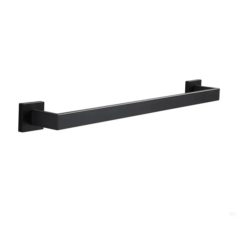 Black Matte Stainless Steel Bathroom Accessory Set – Modern Luxury Soap Dispenser & Organizer