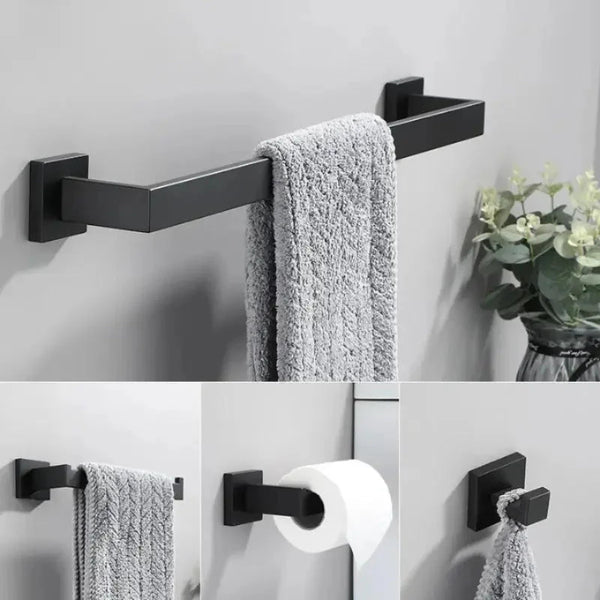 Acessórios de Banheiro Preto Fosco em Inox