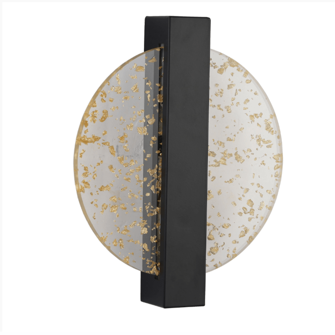 Round Decorative Wall Sconce with Crystal Glass Effect – Luxury Modern Wall Lighting Fixture