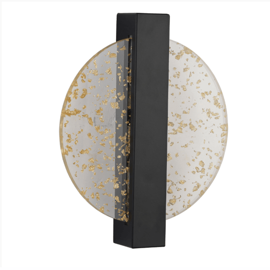 Round Decorative Wall Sconce — Crystal Glass Effect