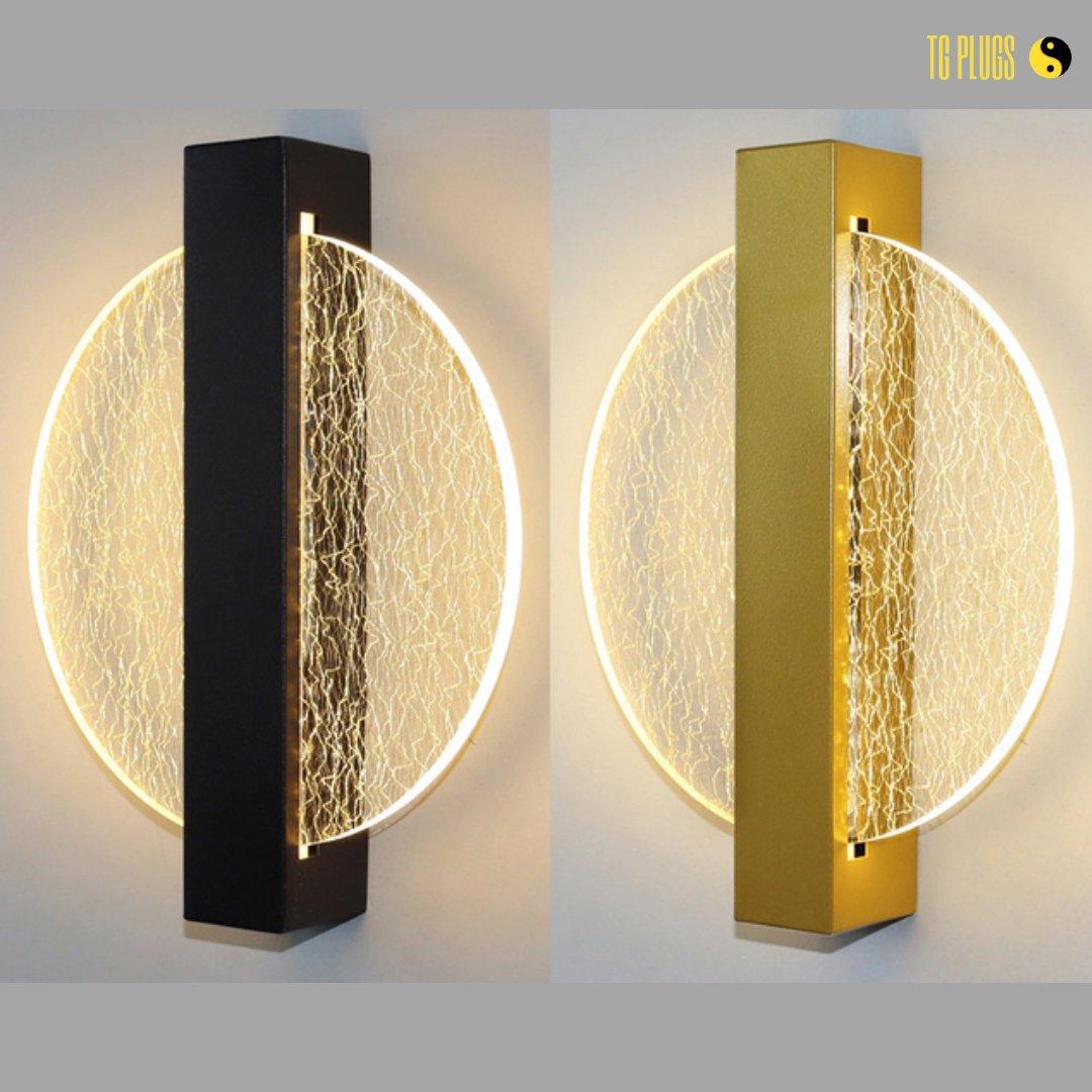 Round Decorative Wall Sconce with Crystal Glass Effect – Luxury Modern Wall Lighting Fixture