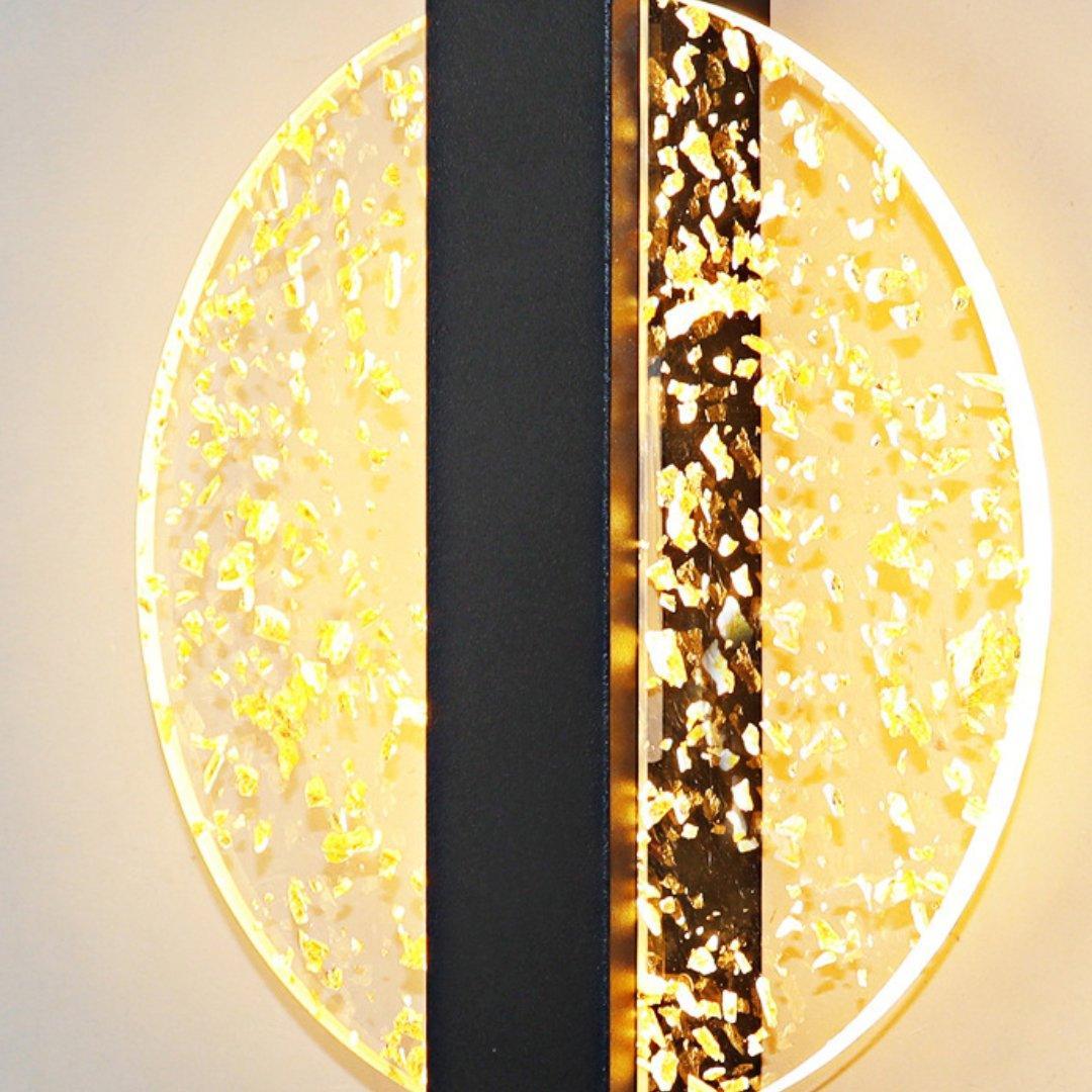 Round Decorative Wall Sconce with Crystal Glass Effect – Luxury Modern Wall Lighting Fixture