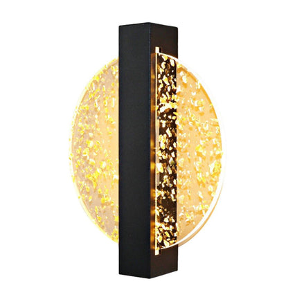 Round Decorative Wall Sconce with Crystal Glass Effect – Luxury Modern Wall Lighting Fixture