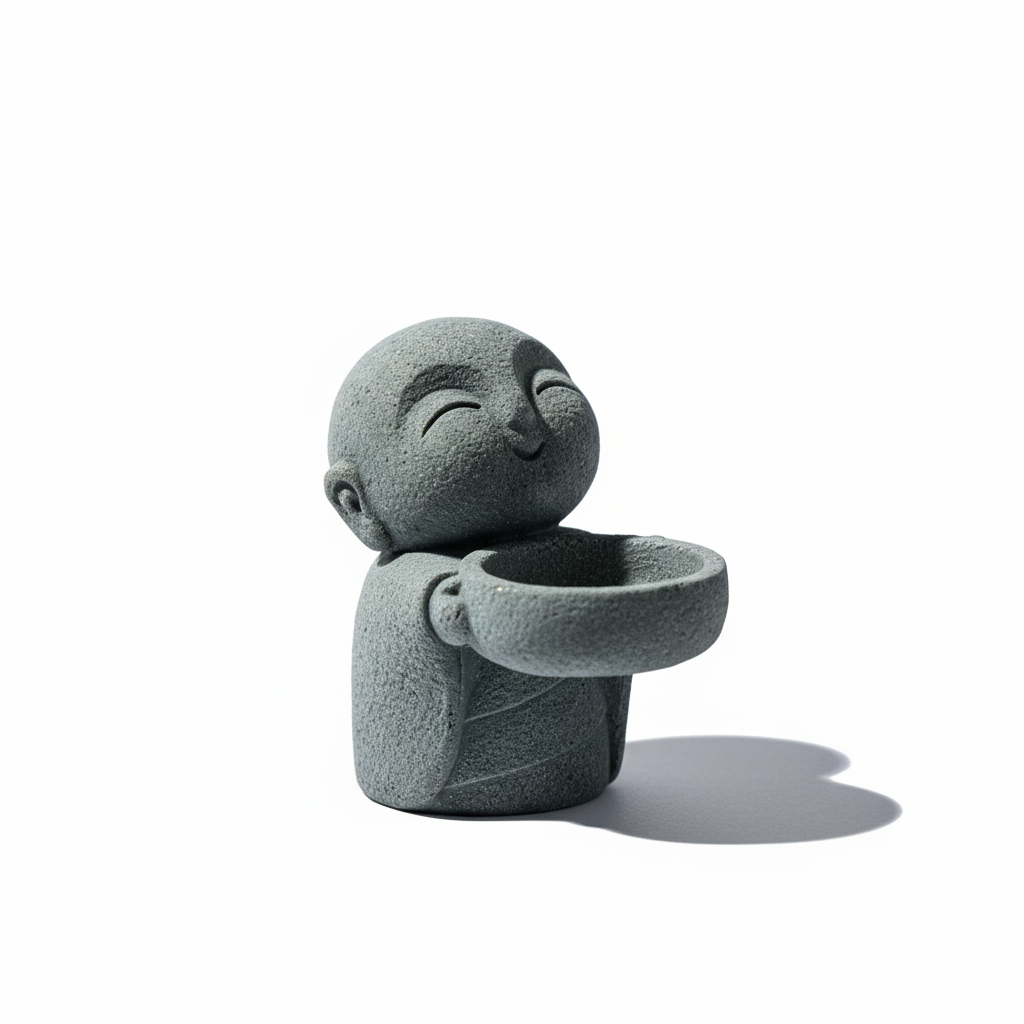 Zen Monk Candle Holder – Tranquil Resin Statue Home Decoration