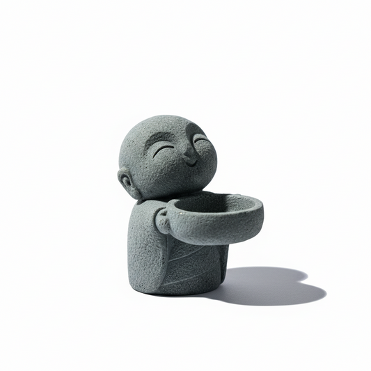Zen Monk Candle Holder – Tranquil Resin Statue Home Decoration