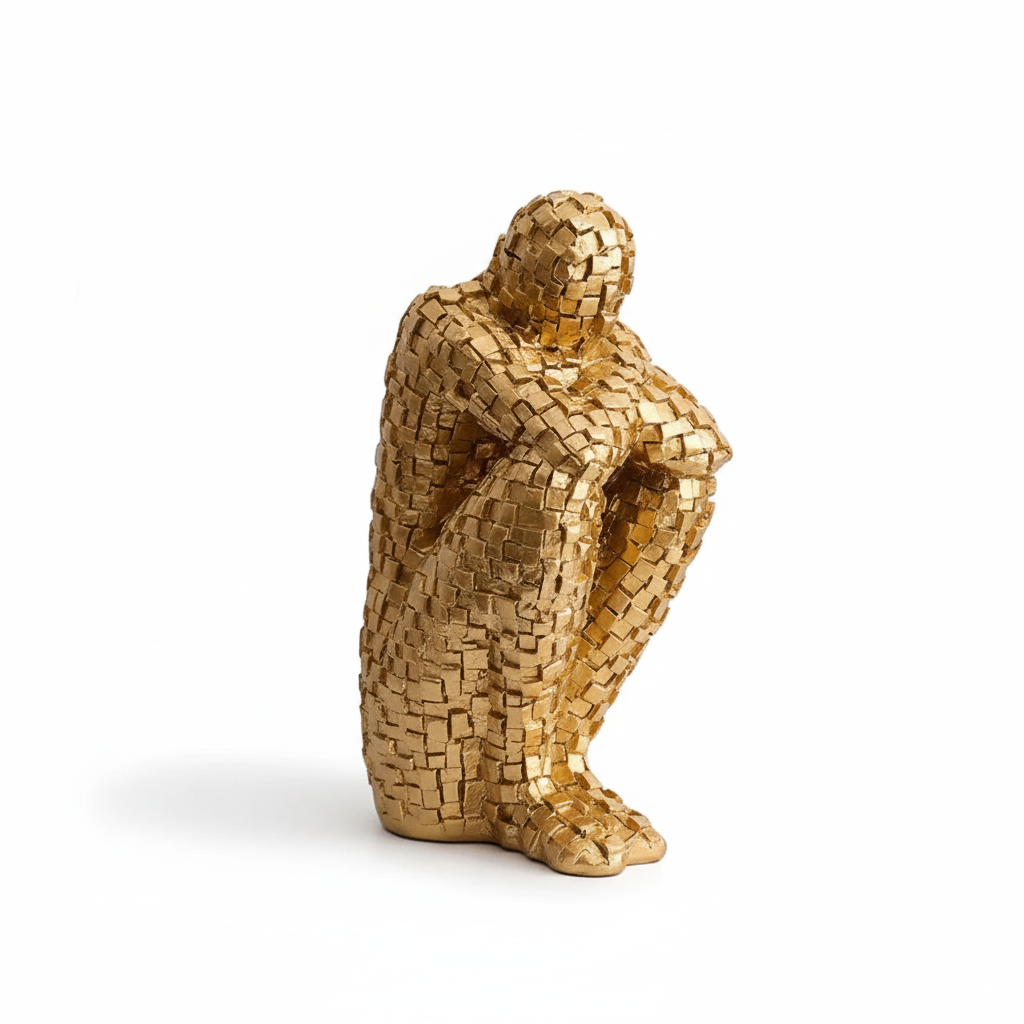 The Thinker Sculpture – Classic Resin Art Statue for Home & Office Decor