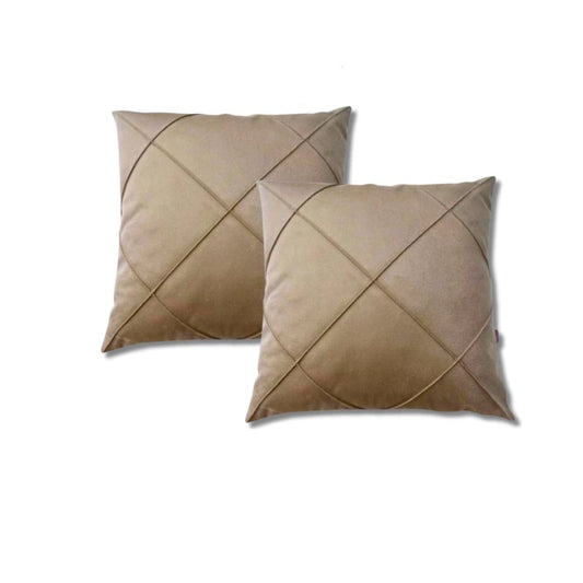 Set of 2 Luxury Draped Suede Pillow Covers
