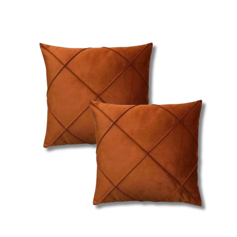 Set of 2 Luxury Draped Suede Pillow Covers