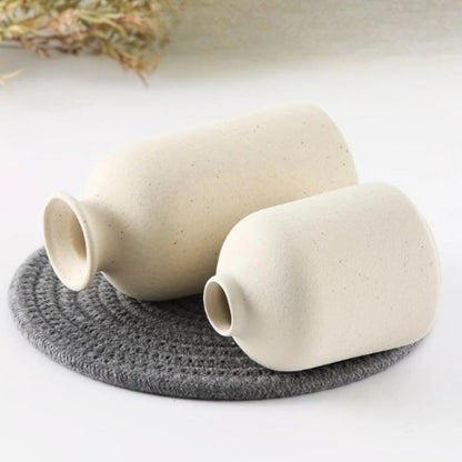 Set of 3 Ceramic Plant Vases – Elegant Decorative Flower Pots for Living Room, Bedroom & Office