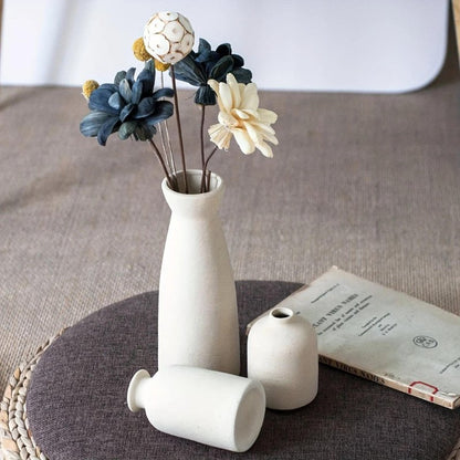 Set of 3 Ceramic Plant Vases – Elegant Decorative Flower Pots for Living Room, Bedroom & Office
