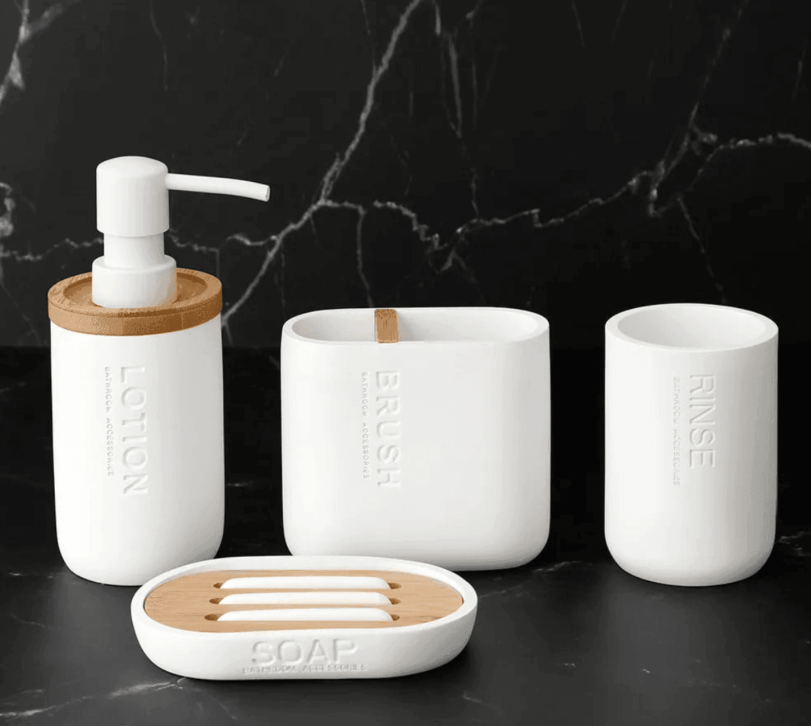 Bathroom Elegance Set (4 Pieces) – Modern Luxury Bath Accessories