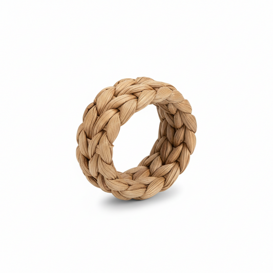 Handwoven Rattan Napkin Ring Set (6 or 12 Pieces) – Rustic Dining Table Decor