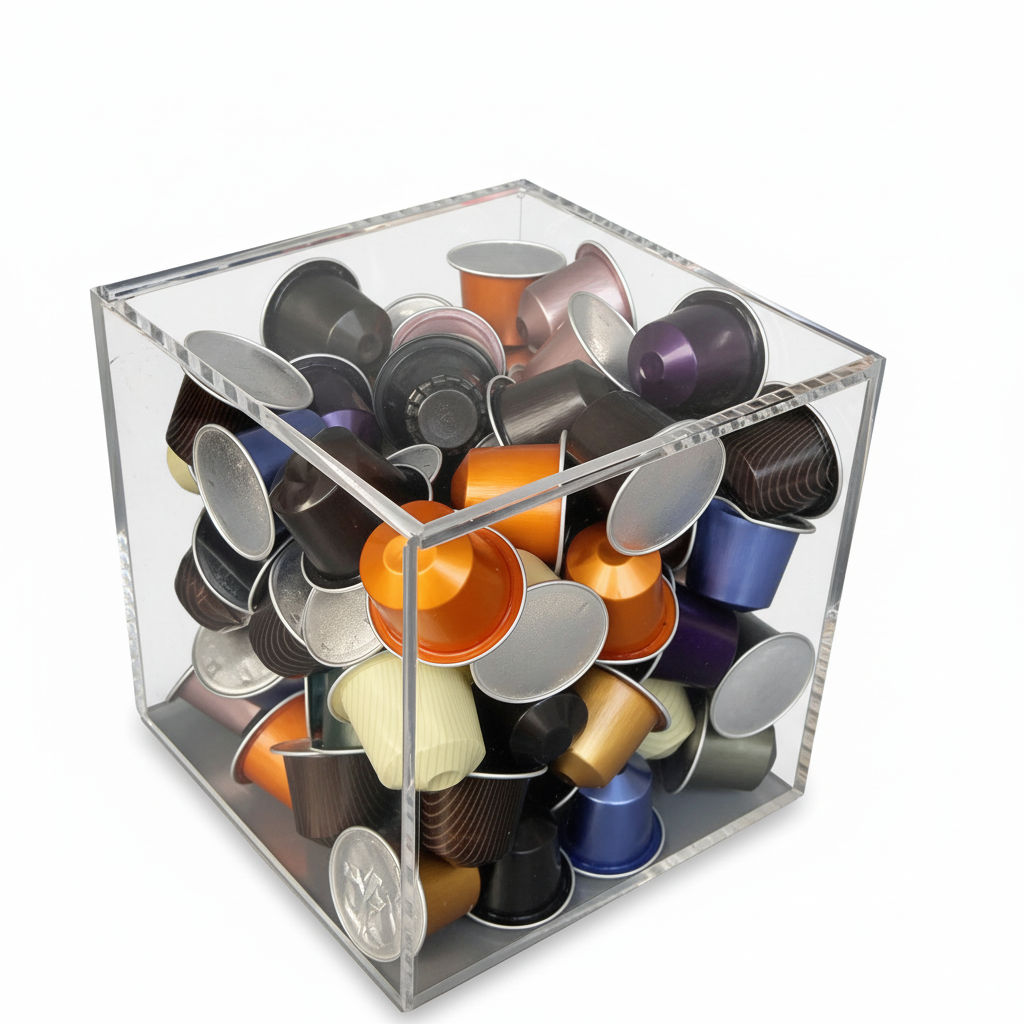 Coffee Capsule Organizer Box – Clear Acrylic Display for Kitchen Countertops
