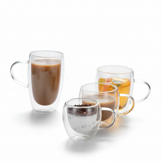 Double Wall Glass Mug – Heat Resistant Coffee & Tea Cup