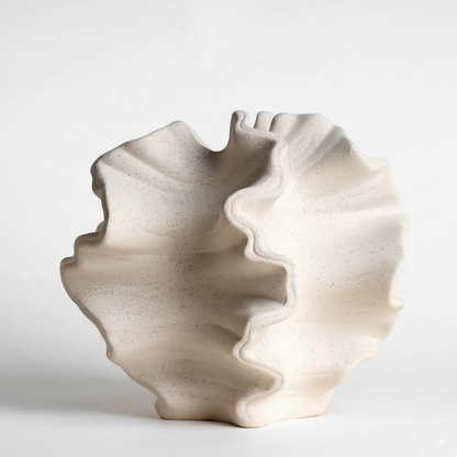 Organic Ceramic Wave Vase – Unique Handmade Flower Vase for Home Decor