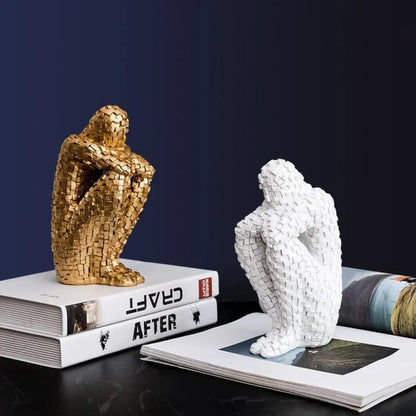 The Thinker Sculpture – Classic Resin Art Statue for Home & Office Decor