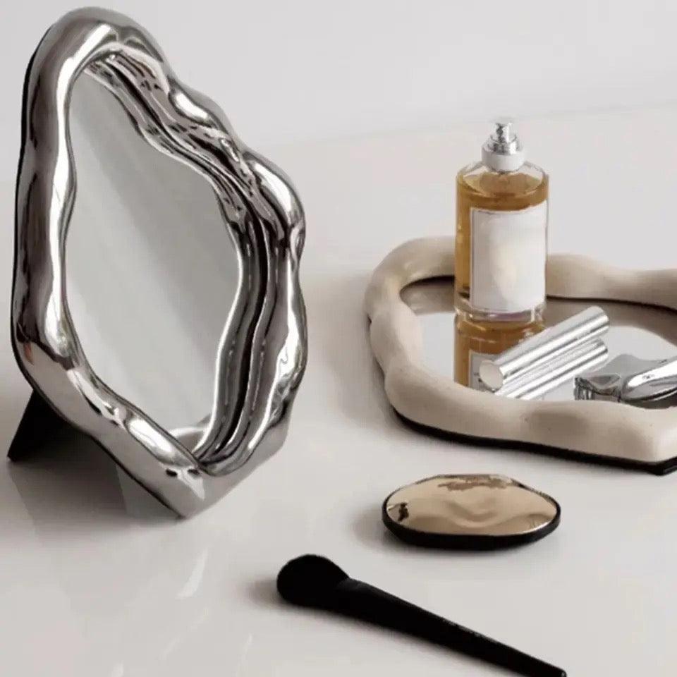 Organic-Shaped Table Mirror – Nordic Style Home Decor & Makeup Mirror