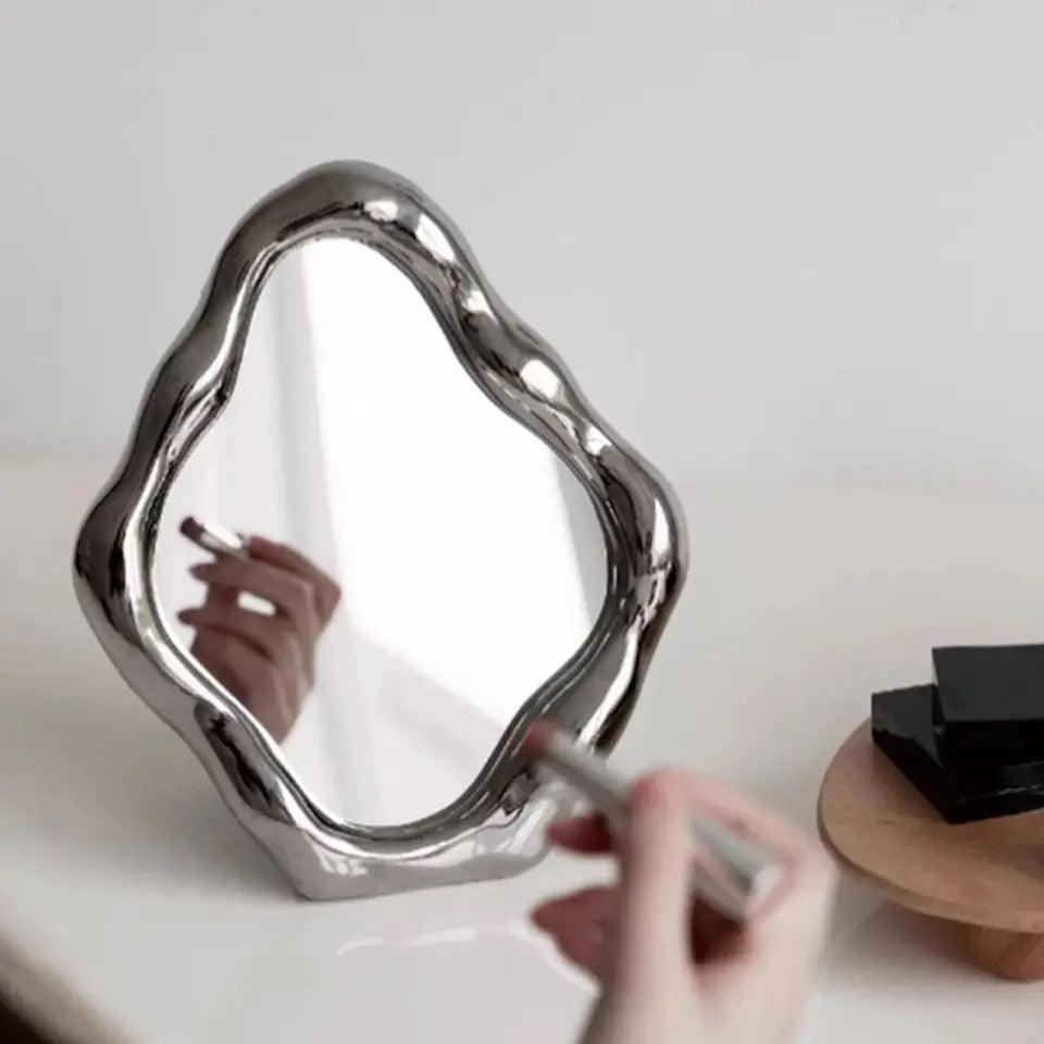 Organic-Shaped Table Mirror – Nordic Style Home Decor & Makeup Mirror