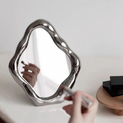 Organic-Shaped Table Mirror – Nordic Style Home Decor & Makeup Mirror