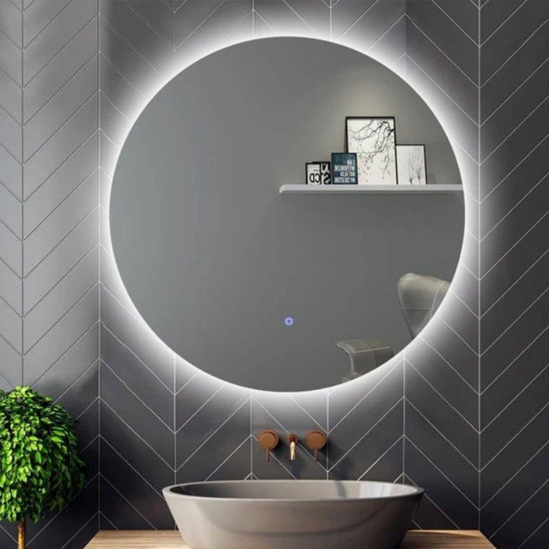 Wireless Round LED Mirror – Smart Illuminated Vanity Mirror with Touch Control for Makeup & Bathrooms