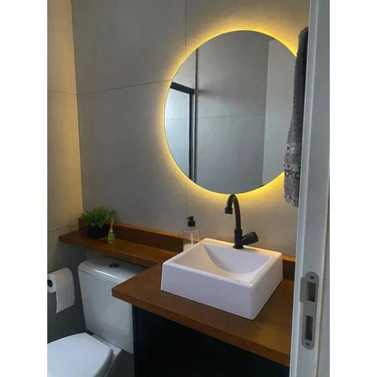 Wireless Round LED Mirror – Smart Illuminated Vanity Mirror with Touch Control for Makeup & Bathrooms