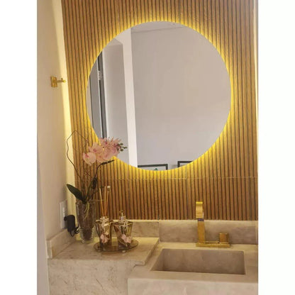 Wireless Round LED Mirror – Smart Illuminated Vanity Mirror with Touch Control for Makeup & Bathrooms
