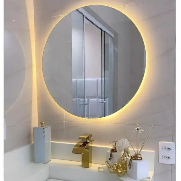 Wireless Round LED Mirror – Smart Illuminated Vanity Mirror with Touch Control for Makeup & Bathrooms