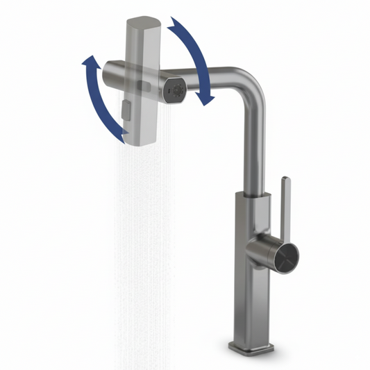 360° Swivel Faucet Extender – Luxury Dual Spray Modes for Kitchen & Bathroom