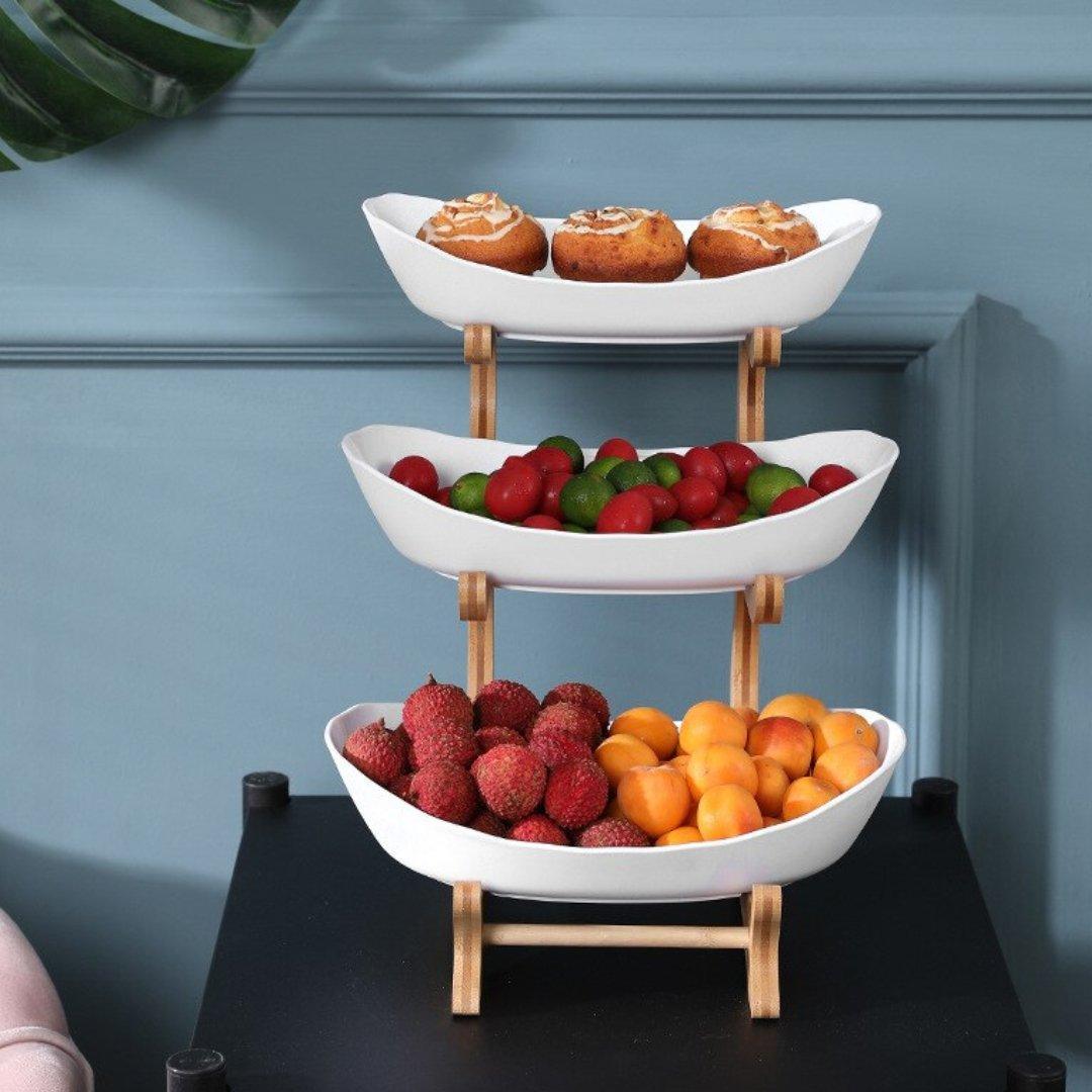 Handcrafted Wooden Fruit Basket – Rustic Storage Bowl for Kitchen, Dining & Decorative Use