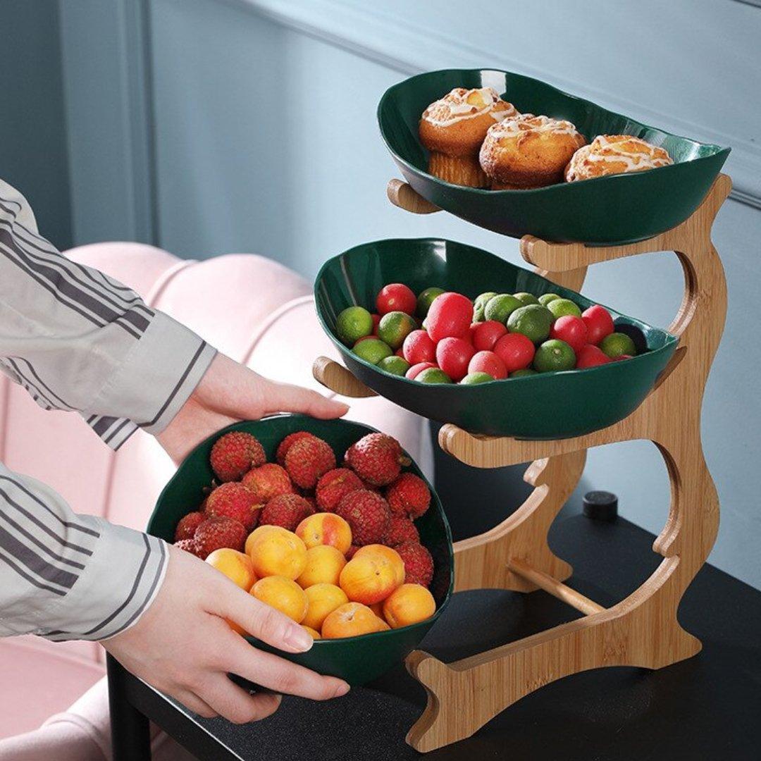 Handcrafted Wooden Fruit Basket – Rustic Storage Bowl for Kitchen, Dining & Decorative Use