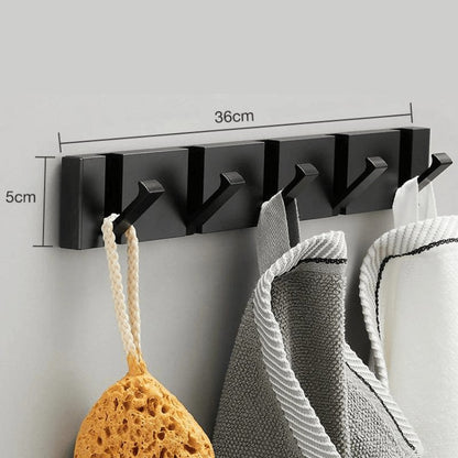 Matte Black & Gold Wall Hook Rack – Heavy Duty Decorative Hangers for Bathroom & Entryway