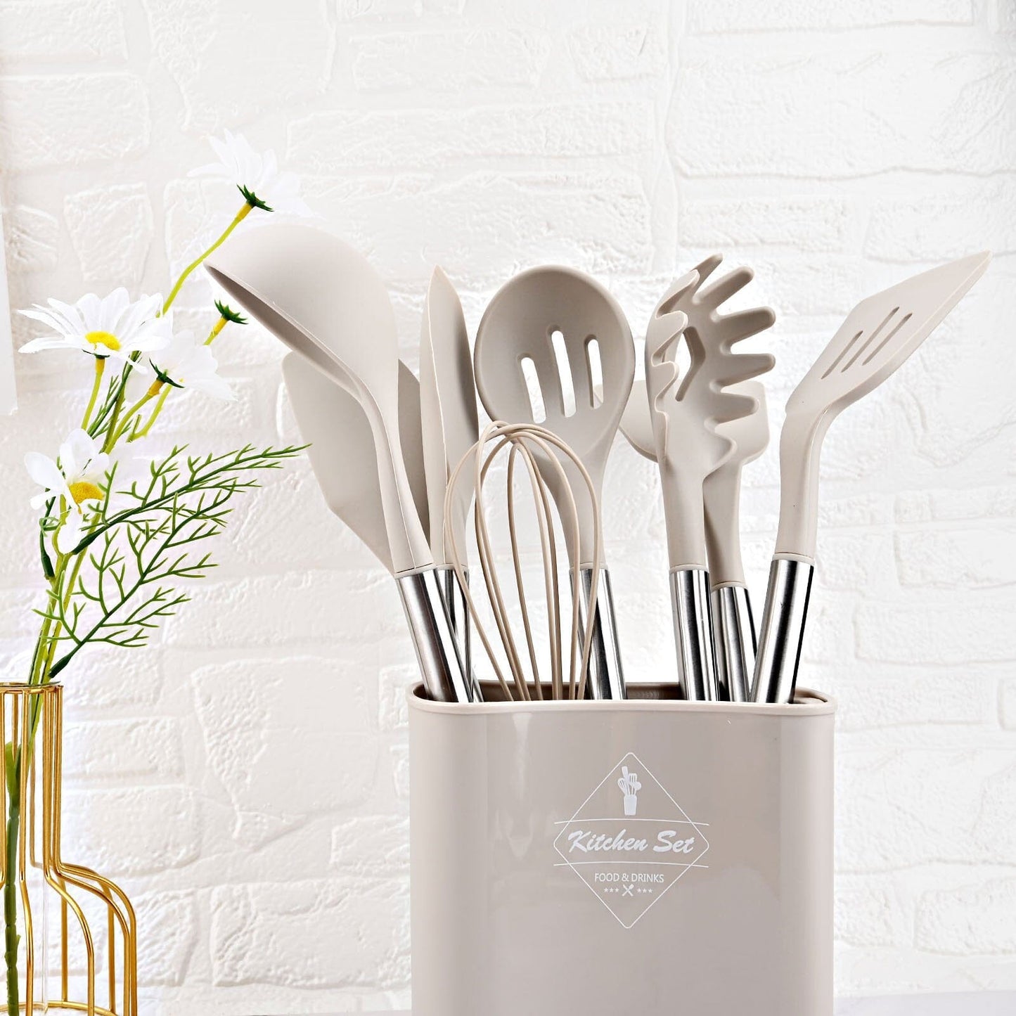 Le Cook™ Premium 11-Piece Kitchen Utensil Set with Holder – Elegant Cooking Tools