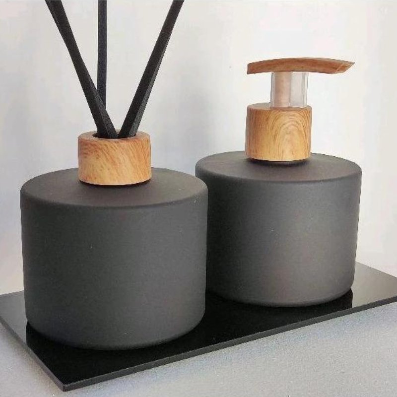 Liquid Soap Dispenser & Room Diffuser Set – Elegant Glass Bottles for Bathroom & Kitchen