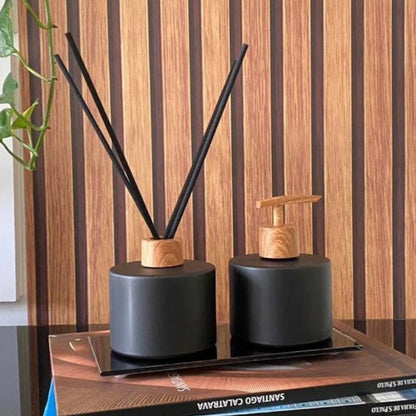 Liquid Soap Dispenser & Room Diffuser Set – Elegant Glass Bottles for Bathroom & Kitchen