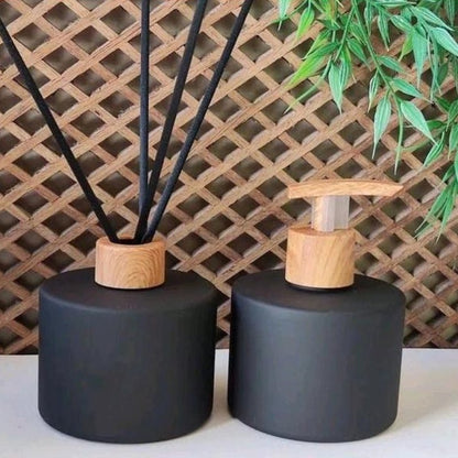 Liquid Soap Dispenser & Room Diffuser Set – Elegant Glass Bottles for Bathroom & Kitchen