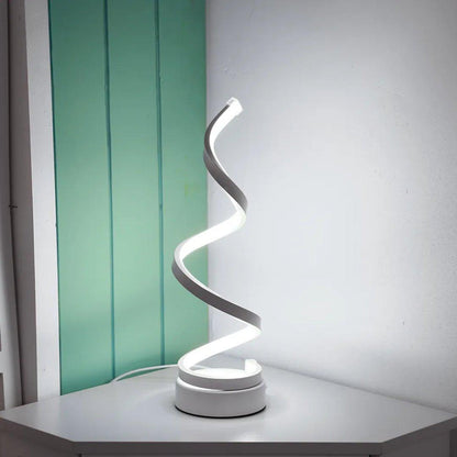 Modern Spiral LED Desk Lamp – Unique Curved Design Light for Living Room, Office & Study