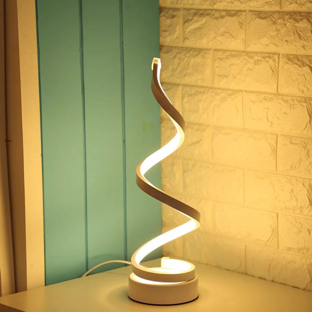 Modern Spiral LED Desk Lamp – Unique Curved Design Light for Living Room, Office & Study