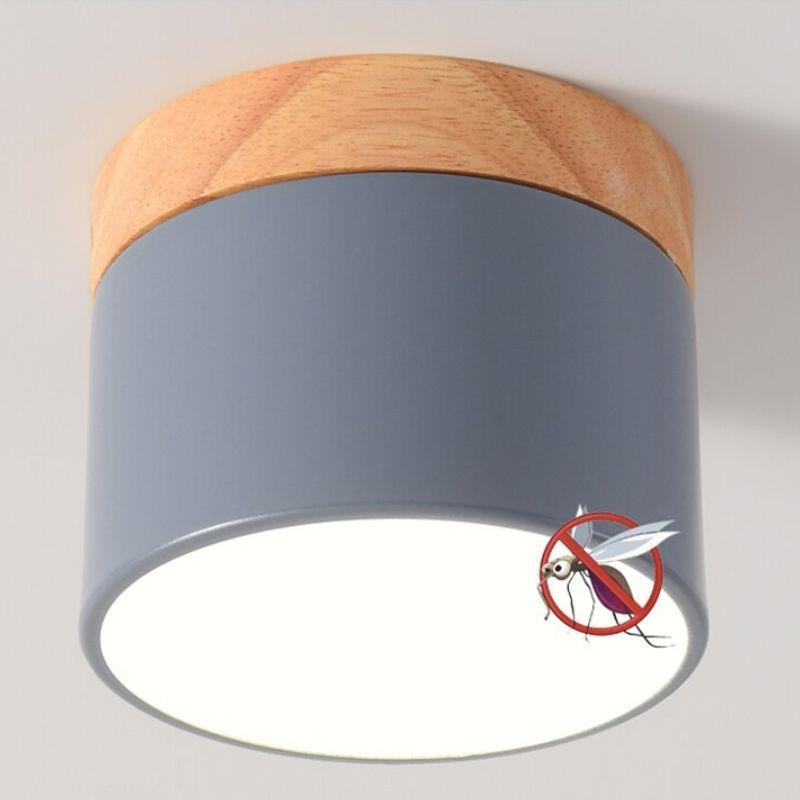 Modern LED Ceiling Light – Elegant Nordic Style with Wood Finish & Soft Pastel Illumination