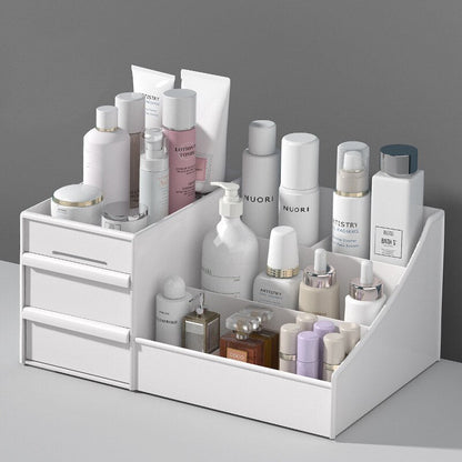 Makeup Organizer with Drawers – Large Capacity Storage Box for Cosmetics, Brushes and Accessories
