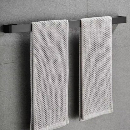 Minimalist Black Acrylic Towel Rack – Stylish Bathroom Wall Mounted Organizer