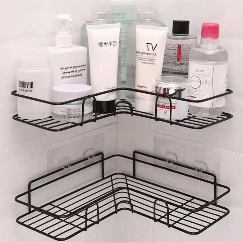 Corner Shower Shelf Organizer – Space-Saving Aluminum Bathroom Storage Rack for Small Bathrooms