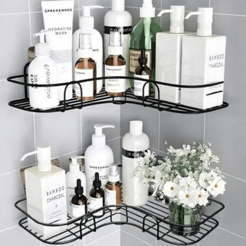 Corner Shower Shelf Organizer – Space-Saving Aluminum Bathroom Storage Rack for Small Bathrooms