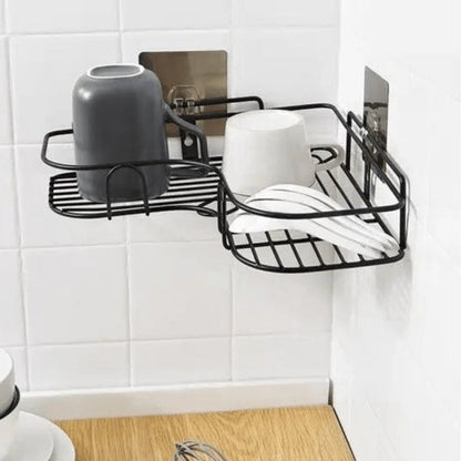 Corner Shower Shelf Organizer – Space-Saving Aluminum Bathroom Storage Rack for Small Bathrooms