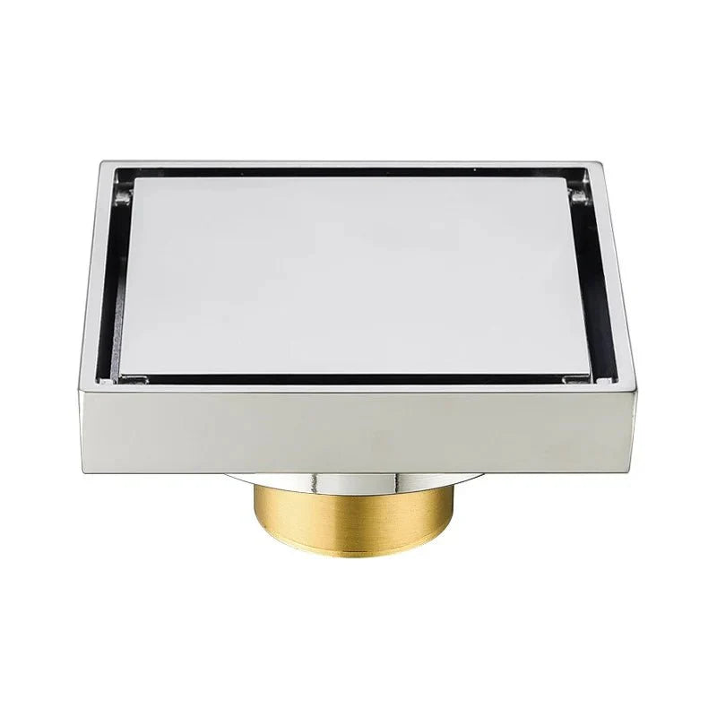 Hidden Cover Anti-Odor Floor Drain 10x10 – Stainless Steel Shower Drain with Odor Prevention