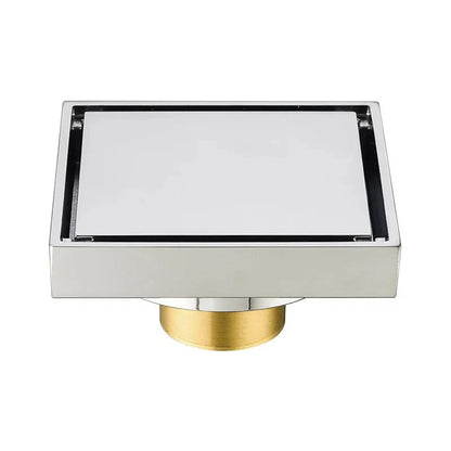 Hidden Cover Anti-Odor Floor Drain 10x10 – Stainless Steel Shower Drain with Odor Prevention