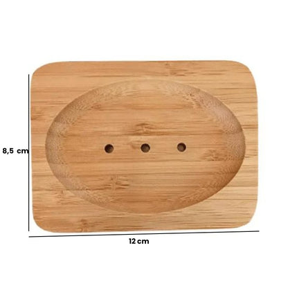 Natural Bamboo Soap Dish – Eco-Friendly Wooden Holder for Bar Soap, Anti-Slip & Durable