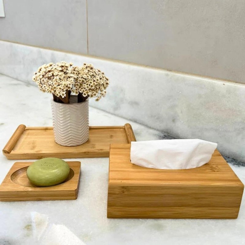 Natural Bamboo Soap Dish – Eco-Friendly Wooden Holder for Bar Soap, Anti-Slip & Durable