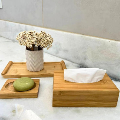 Natural Bamboo Soap Dish – Eco-Friendly Wooden Holder for Bar Soap, Anti-Slip & Durable