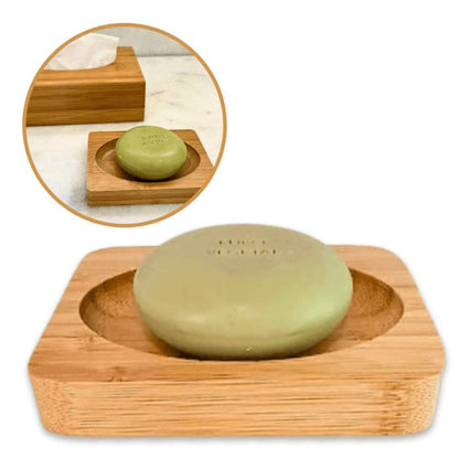 Natural Bamboo Soap Dish – Eco-Friendly Wooden Holder for Bar Soap, Anti-Slip & Durable