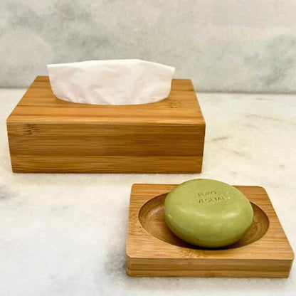 Natural Bamboo Soap Dish – Eco-Friendly Wooden Holder for Bar Soap, Anti-Slip & Durable